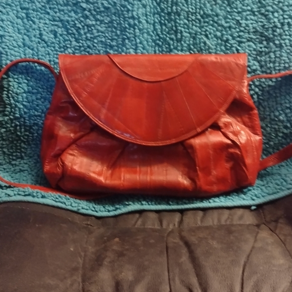 Handbags - Elegant Red Leather Women's Bag